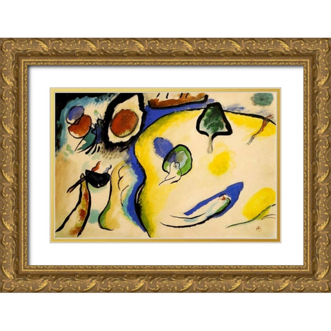 Improvisation no.25 1912 Gold Ornate Wood Framed Art Print with Double Matting by Kandinsky, Wassily