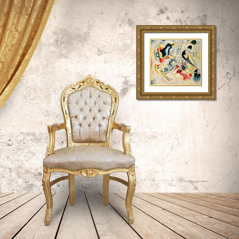 Improvisation no.29 Swan 1912 Gold Ornate Wood Framed Art Print with Double Matting by Kandinsky, Wassily