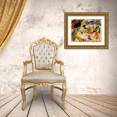 Improvisation no.33 1913 Gold Ornate Wood Framed Art Print with Double Matting by Kandinsky, Wassily