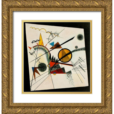 In the Black Square 1923 Gold Ornate Wood Framed Art Print with Double Matting by Kandinsky, Wassily