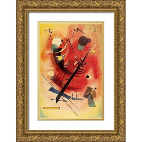 Inner Simmering 1925 Gold Ornate Wood Framed Art Print with Double Matting by Kandinsky, Wassily
