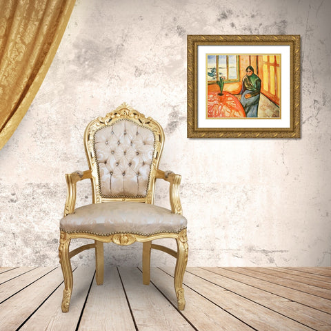Melancholy 1899 Gold Ornate Wood Framed Art Print with Double Matting by Kandinsky, Wassily