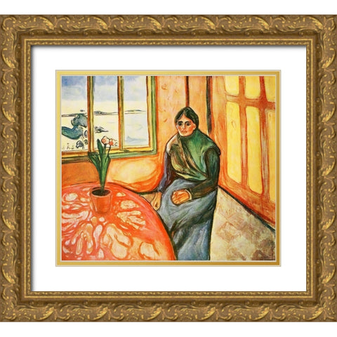 Melancholy 1899 Gold Ornate Wood Framed Art Print with Double Matting by Kandinsky, Wassily