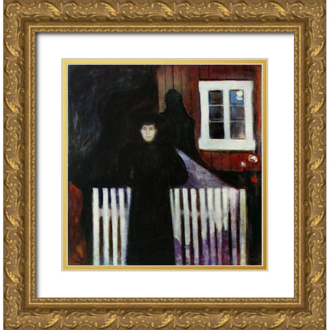 Moonlight 1893 Gold Ornate Wood Framed Art Print with Double Matting by Kandinsky, Wassily