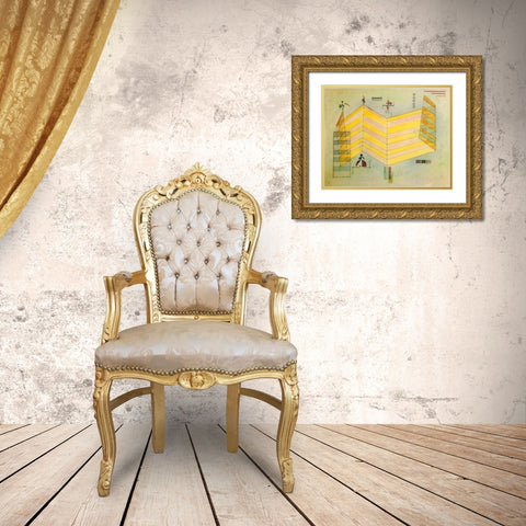 Now Upwards 1931 Gold Ornate Wood Framed Art Print with Double Matting by Kandinsky, Wassily