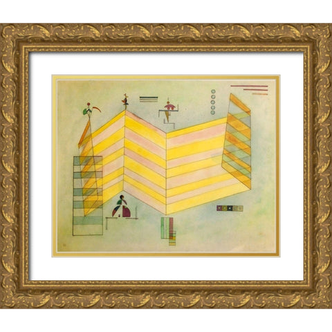 Now Upwards 1931 Gold Ornate Wood Framed Art Print with Double Matting by Kandinsky, Wassily