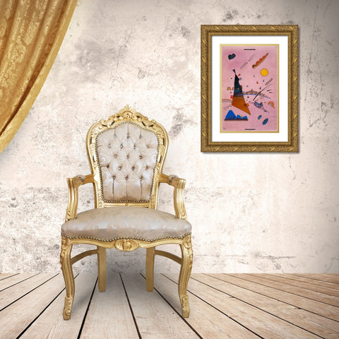 On Violet 1924 Gold Ornate Wood Framed Art Print with Double Matting by Kandinsky, Wassily