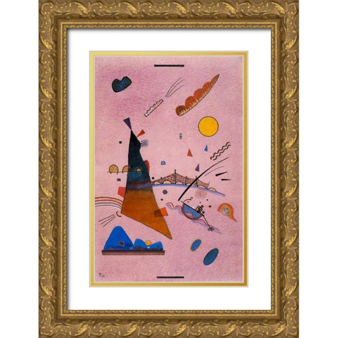 On Violet 1924 Gold Ornate Wood Framed Art Print with Double Matting by Kandinsky, Wassily