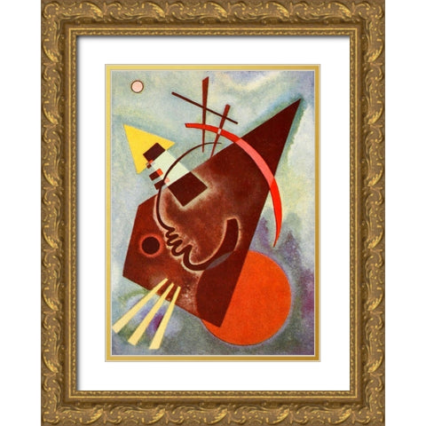 Pointed and Round Gold Ornate Wood Framed Art Print with Double Matting by Kandinsky, Wassily