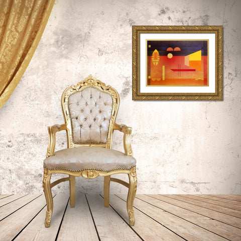 Quiet Assertion 1929 Gold Ornate Wood Framed Art Print with Double Matting by Kandinsky, Wassily