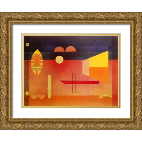 Quiet Assertion 1929 Gold Ornate Wood Framed Art Print with Double Matting by Kandinsky, Wassily