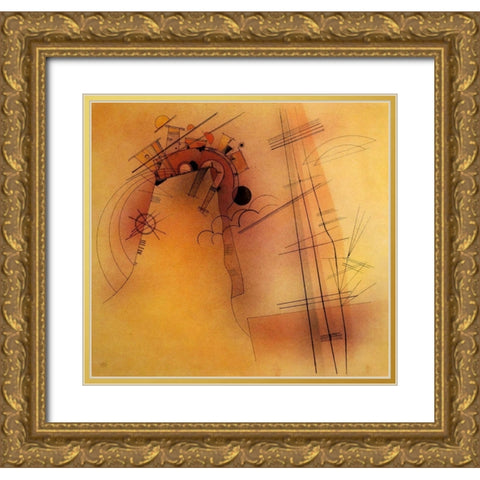 Radiance 1928 Gold Ornate Wood Framed Art Print with Double Matting by Kandinsky, Wassily