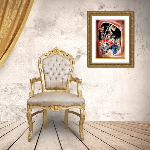 Red border 1919 Gold Ornate Wood Framed Art Print with Double Matting by Kandinsky, Wassily