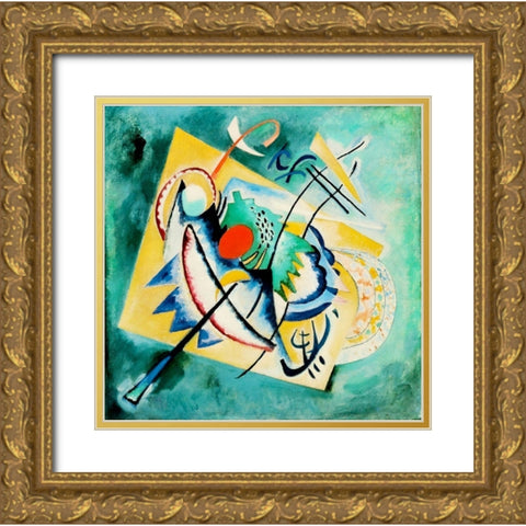Red Oval 1920 Gold Ornate Wood Framed Art Print with Double Matting by Kandinsky, Wassily