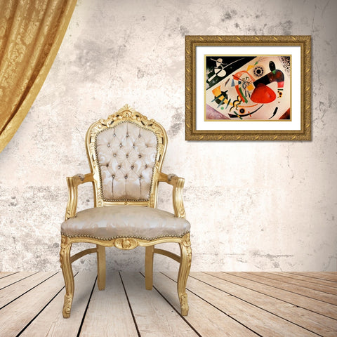 Red Spot II 1921 Gold Ornate Wood Framed Art Print with Double Matting by Kandinsky, Wassily
