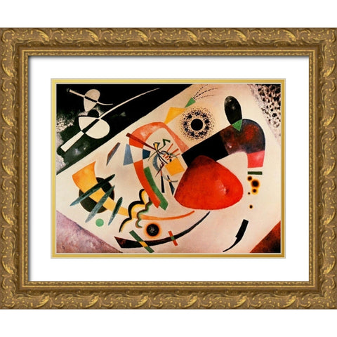 Red Spot II 1921 Gold Ornate Wood Framed Art Print with Double Matting by Kandinsky, Wassily