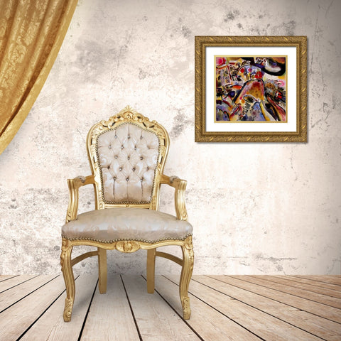 Small Pleasures 1913 Gold Ornate Wood Framed Art Print with Double Matting by Kandinsky, Wassily