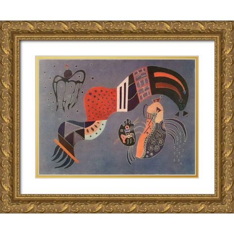 Tempered Elan 1944 Gold Ornate Wood Framed Art Print with Double Matting by Kandinsky, Wassily