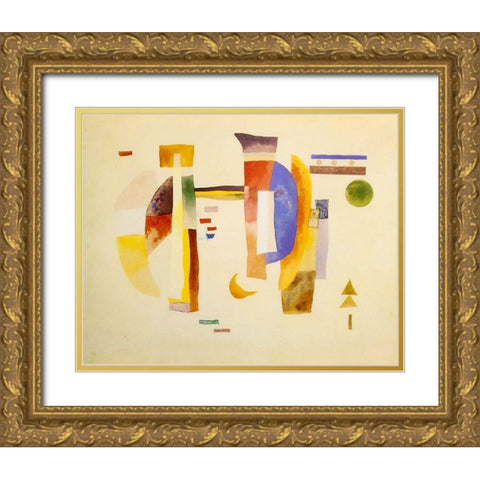 The Bridge 1932 Gold Ornate Wood Framed Art Print with Double Matting by Kandinsky, Wassily