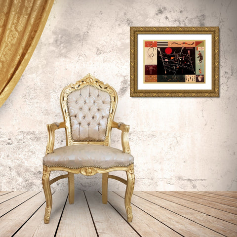The Whole 1940 Gold Ornate Wood Framed Art Print with Double Matting by Kandinsky, Wassily