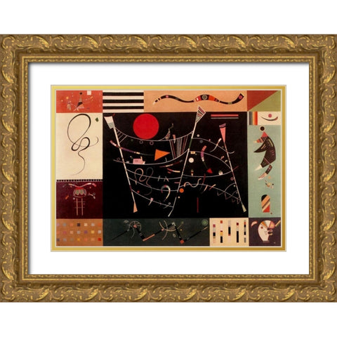 The Whole 1940 Gold Ornate Wood Framed Art Print with Double Matting by Kandinsky, Wassily