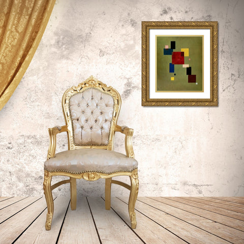 Thirteen Rectangles 1930 Gold Ornate Wood Framed Art Print with Double Matting by Kandinsky, Wassily