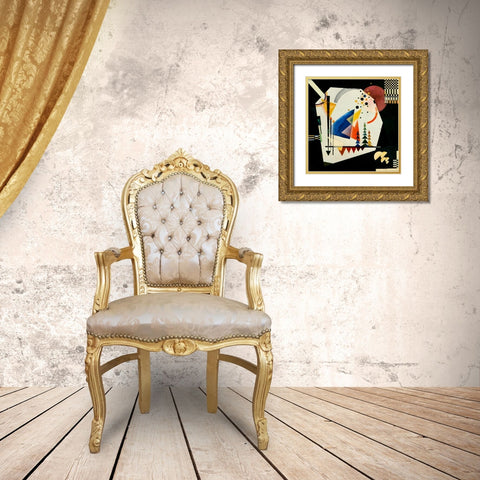 Three Sounds 1926 Gold Ornate Wood Framed Art Print with Double Matting by Kandinsky, Wassily