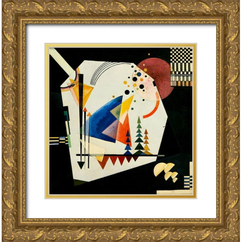 Three Sounds 1926 Gold Ornate Wood Framed Art Print with Double Matting by Kandinsky, Wassily