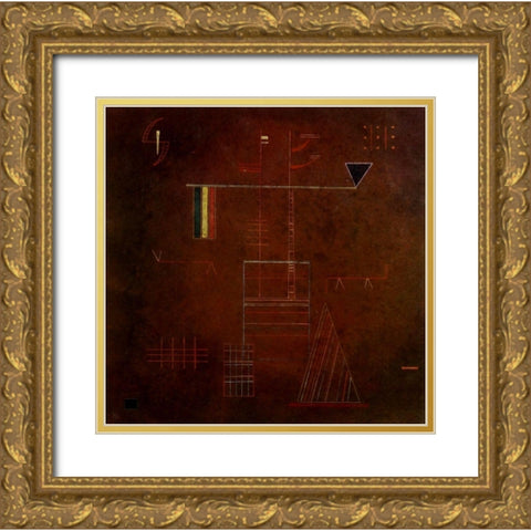 Unshakeable 1929 Gold Ornate Wood Framed Art Print with Double Matting by Kandinsky, Wassily