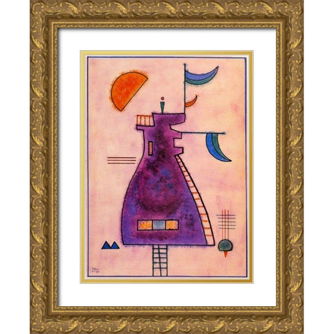 Untitled 2 1930 Gold Ornate Wood Framed Art Print with Double Matting by Kandinsky, Wassily
