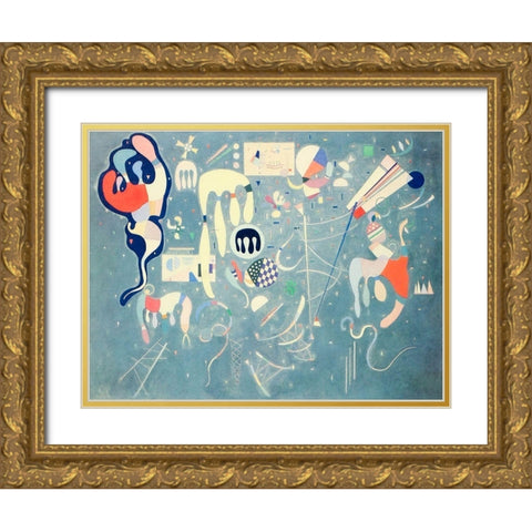Various Actions 1941 Gold Ornate Wood Framed Art Print with Double Matting by Kandinsky, Wassily