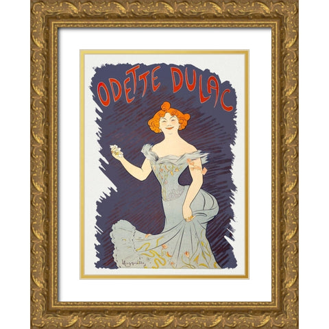 Odette Dulac Gold Ornate Wood Framed Art Print with Double Matting by Cappiello, Leonetto
