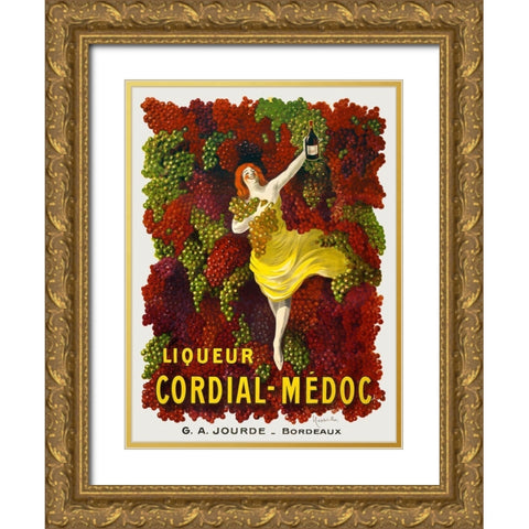 Liquer Cordial-Medoc Gold Ornate Wood Framed Art Print with Double Matting by Cappiello, Leonetto