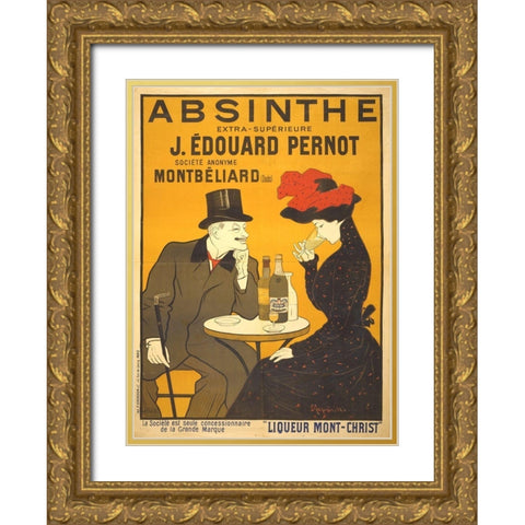 Absinthe Extra-Superieure Gold Ornate Wood Framed Art Print with Double Matting by Cappiello, Leonetto