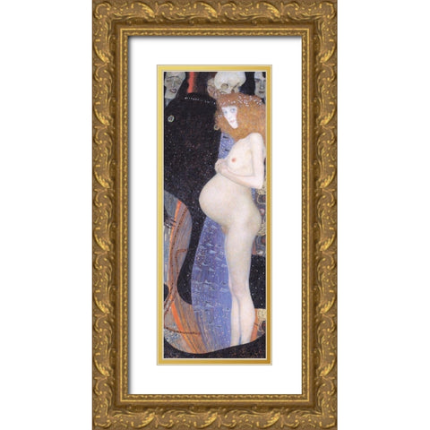 Hope Gold Ornate Wood Framed Art Print with Double Matting by Klimt, Gustav