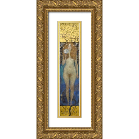 Nuda Veritas Gold Ornate Wood Framed Art Print with Double Matting by Klimt, Gustav
