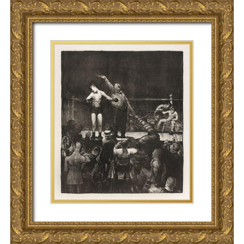 Introducing the champion Gold Ornate Wood Framed Art Print with Double Matting by Bellows, George