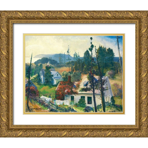 The Red Vine-Matinicus Island-Maine Gold Ornate Wood Framed Art Print with Double Matting by Bellows, George