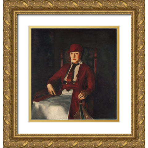 Mrs Chester Dale Gold Ornate Wood Framed Art Print with Double Matting by Bellows, George
