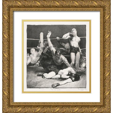 The last count Gold Ornate Wood Framed Art Print with Double Matting by Bellows, George