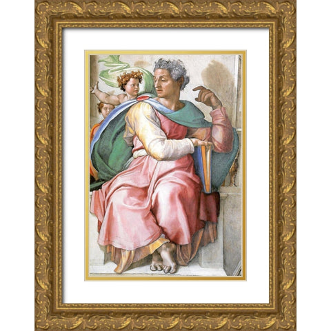Isaiah Gold Ornate Wood Framed Art Print with Double Matting by Michelangelo
