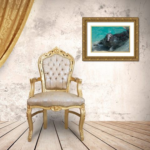 Gray Seal Gold Ornate Wood Framed Art Print with Double Matting by Wood, Abby