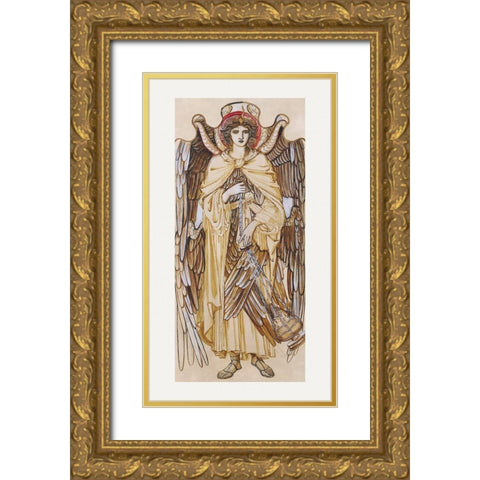 The Angels of the Hierarchy-Seraphim Gold Ornate Wood Framed Art Print with Double Matting by Burne–Jones, Edward