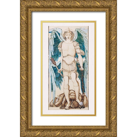 The Angels of the Hierarchy-Principates Gold Ornate Wood Framed Art Print with Double Matting by Burne–Jones, Edward