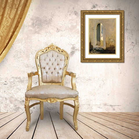 Open Doorway-Morocco Gold Ornate Wood Framed Art Print with Double Matting by Sargent, John Singer