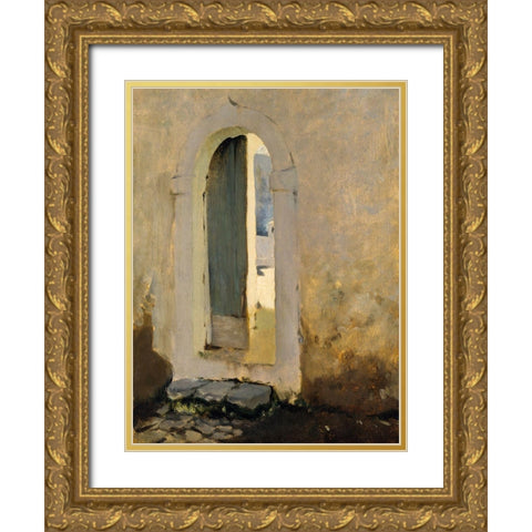 Open Doorway-Morocco Gold Ornate Wood Framed Art Print with Double Matting by Sargent, John Singer