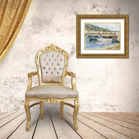Boats Gold Ornate Wood Framed Art Print with Double Matting by Sargent, John Singer