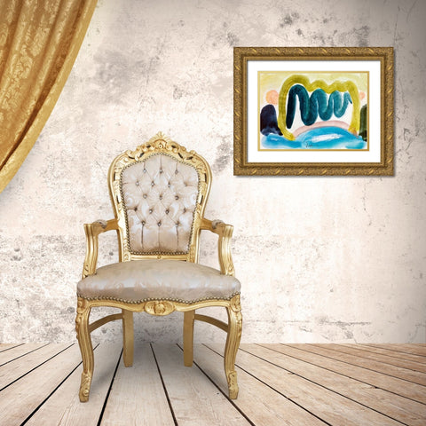 Pond in Sunlight Gold Ornate Wood Framed Art Print with Double Matting by Dove, Arthur