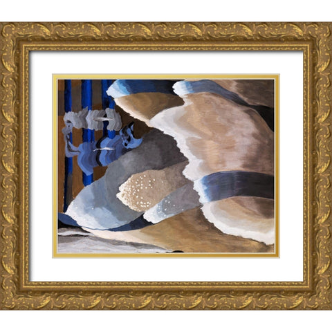 Reaching Waves Gold Ornate Wood Framed Art Print with Double Matting by Dove, Arthur