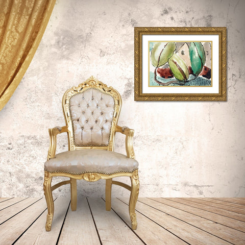 House with Trees Gold Ornate Wood Framed Art Print with Double Matting by Dove, Arthur